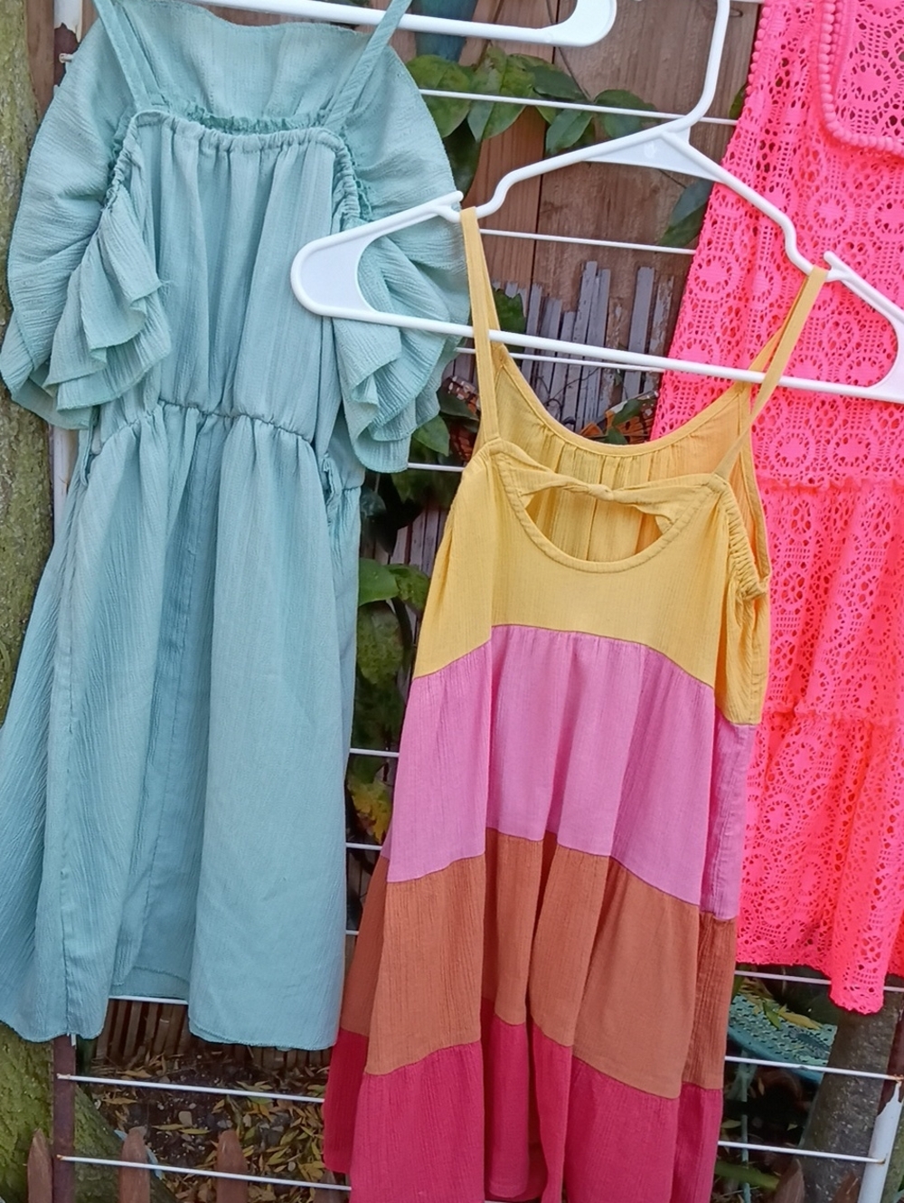 Bundle #6 OshKosh B’gosh Color Block Lace & Tiered Dresses Girls 7/7A